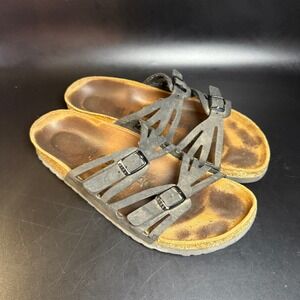 Birkenstock Grenada Gray Leather Sandals Size 39 Narrow Fit EU‎ Made in Germany